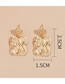 Fashion Gold Color Alloy Irregular Square Earrings