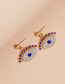 Fashion Gold Color Alloy Diamond Geometric Eye Stud Earrings