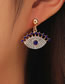 Fashion Gold Color Alloy Diamond Geometric Eye Stud Earrings