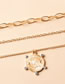 Fashion Gold Color Alloy Geometry Double Necklace