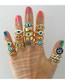 Fashion 11# Alloy Gold-plated Oil Dripping Eye Open Ring