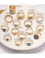 Fashion 16# Alloy Gold-plated Oil Dripping Eye Open Ring