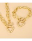 Fashion Gold Pure Copper Love Chain Geometric Bracelet