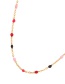Fashion Red Titanium Steel Drop Oil Color Bead Necklace