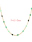 Fashion Green Titanium Steel Drop Oil Color Bead Necklace