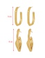 Fashion Gold Pure Copper Irregular Earrings