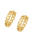 Fashion Gold Copper Inlaid Zirconium Irregular Love Ear Ring