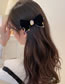 Fashion Duckbill Clip-black Fabric Diamond-studded Bow Hairpin