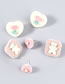 Fashion Pink Alloy Flannel Geometric Heart Stud Earrings