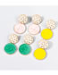 Fashion Yellow Alloy Drip Oil Round Stud Earrings