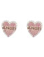 Fashion Pink Alloy Diamond Drop Oil Love Letter Stud Earrings
