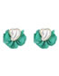 Fashion White Alloy Fabric Imitation Pearl Flower Stud Earrings