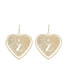Fashion P Alloy Heart Alphabet Stud Earrings