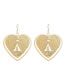 Fashion M Alloy Heart Alphabet Stud Earrings