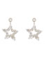 Fashion Color Alloy Diamond Star Stud Earrings