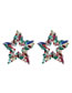 Fashion Ab Color Alloy Diamond Star Stud Earrings