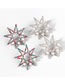 Fashion Color Alloy Diamond And Pearl Star Stud Earrings
