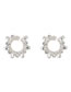 Fashion Black Alloy Diamond Geometric Floral Stud Earrings