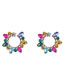 Fashion White Alloy Diamond Geometric Floral Stud Earrings