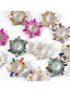 Fashion White Alloy Diamond Geometric Sunflower Stud Earrings