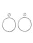 Fashion Silver Color Alloy Diamond Geometric Round Stud Earrings