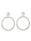 Fashion Silver Color Alloy Diamond Geometric Round Stud Earrings