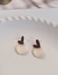 Fashion White Alloy Painted Heart Geometric Stud Earrings