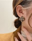 Fashion Brown Houndstooth Diamond Stud Earrings