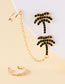 Fashion Main Image Alloy Diamond Palm Tree Stud Earrings Set