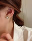 Fashion Gold Color Alloy Diamond Pearl Flower Stud Earrings