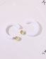 Fashion White Alloy Geometric C-shaped Earrings