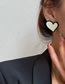 Fashion White Alloy Geometric Heart Stud Earrings