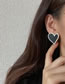 Fashion White Alloy Geometric Heart Stud Earrings
