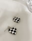 Fashion Main Image Alloy Checkerboard Heart Stud Earrings
