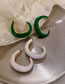 Fashion Green Geometric Drop Oil C-shaped Stud Earrings