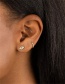 Fashion 4# Copper Inlaid Zirconium Eye Ear Ring