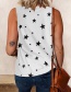 Fashion Khaki Star Print Sleeveless Top
