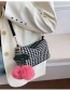 Fashion Coffee Without Pendant Canvas Houndstooth Large Capacity Crossbody Bag