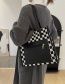 Fashion Brown Pu Checkerboard Shoulder Bag