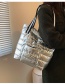 Fashion Silver Color Pu Down Large Capacity Shoulder Bag