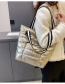 Fashion Silver Color Pu Down Large Capacity Shoulder Bag