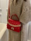 Fashion Red Chain Handheld Diamond Embossed Crossbody Bag