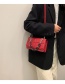 Fashion Red Pu Check Embroidery Crossbody Bag