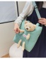 Fashion Bear Green Canvas Doll Large Capacity Messenger Bag