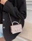 Fashion Khaki Pvc Rhombus Lock Pearl Portable Messenger Bag