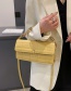 Fashion Yellow Pu Checkered Flap Crossbody Bag