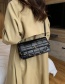Fashion Black Pu Checkered Flap Crossbody Bag