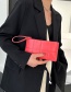 Fashion Red Soft Leather Checkered Handbag