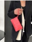 Fashion Red Soft Leather Checkered Handbag