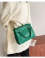 Fashion Green Pu Geometric Embroidery Thread Large Capacity Shoulder Bag